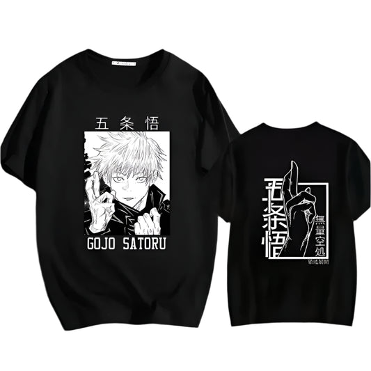 Jujutsu Kaisen Satoru Gojo Blue Eyes Baumwollen T-Shirt - Senpai Style