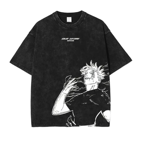 Jujutsu Kaisen Gojo Vintage Baumwollen T-Shirts - Senpai Style