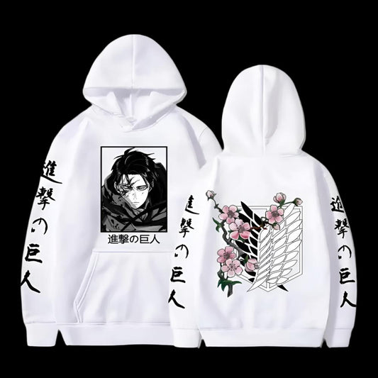 AoT Levi Ackerman X Sakura Hoodie - Senpai Style