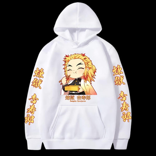 Demon Slayer Eating Rengoku Hoodie - Senpai Style