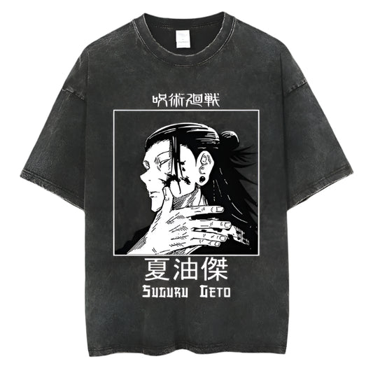 Jujutsu Kaisen Suguru Geto Vintage Baumwollen T-Shirt - Senpai Style