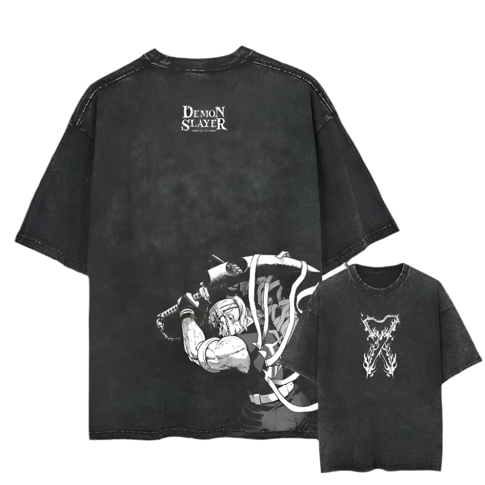 Tengen Uzui Vintage Baumwollen T-Shirt - Senpai Style