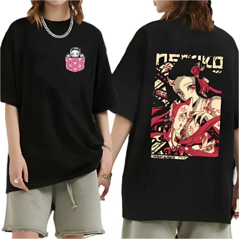 Demon Slayer Nezuko Kamado T-Shirt beidseitig - Senpai Style