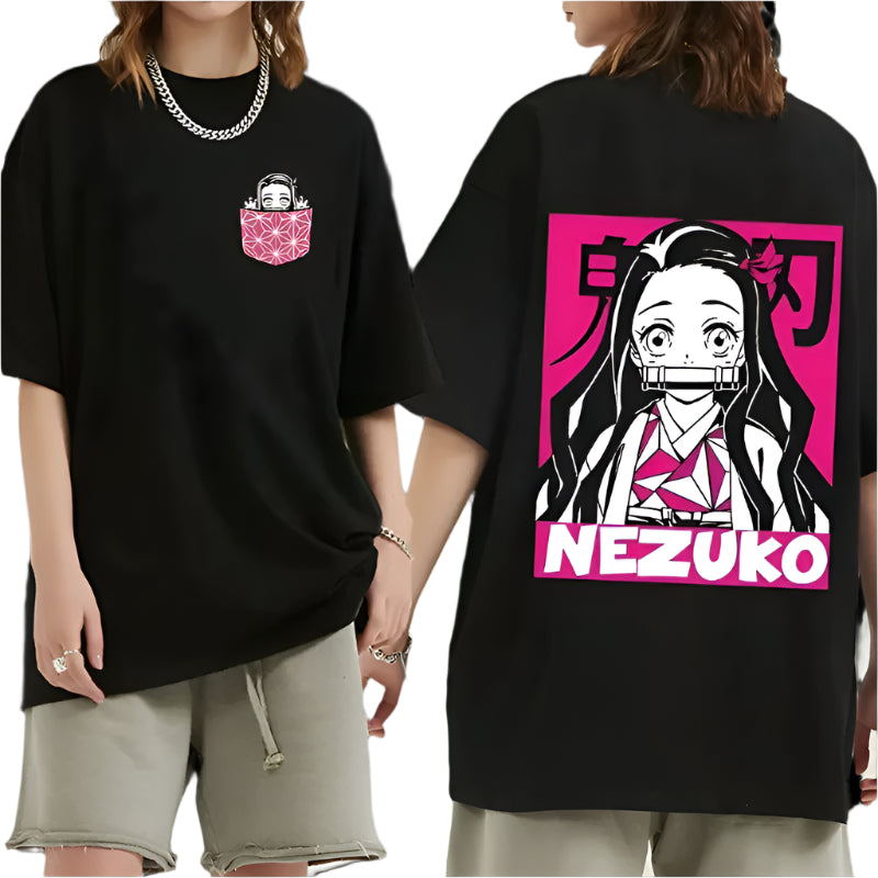Demon Slayer Nezuko Kamado T-Shirt beidseitig - Senpai Style