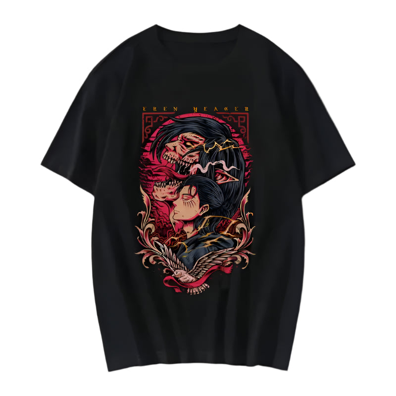 Attack on Titan Eren Jäger Baumwollen T-Shirt - Senpai Style