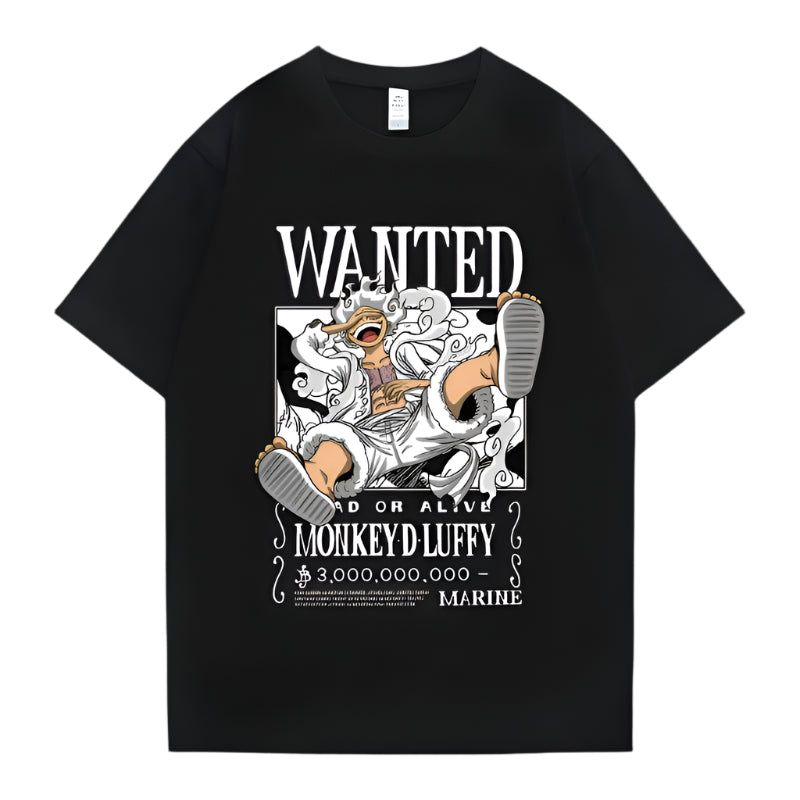 One Piece Monkey D. Ruffy Wanted Baumwollen T-Shirt - Senpai Style