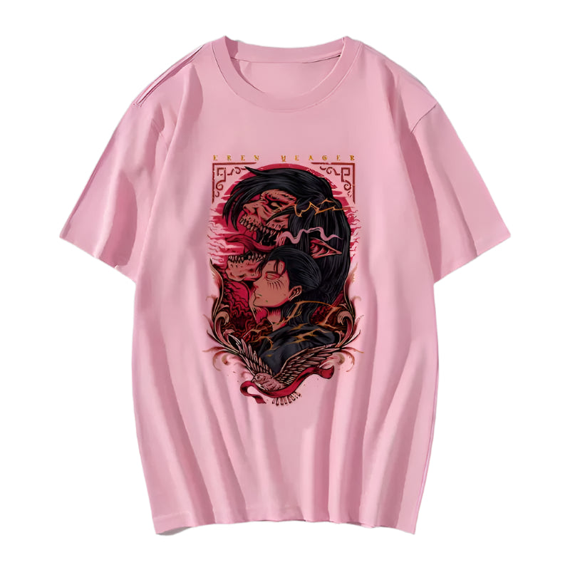 Attack on Titan Eren Jäger Baumwollen T-Shirt - Senpai Style