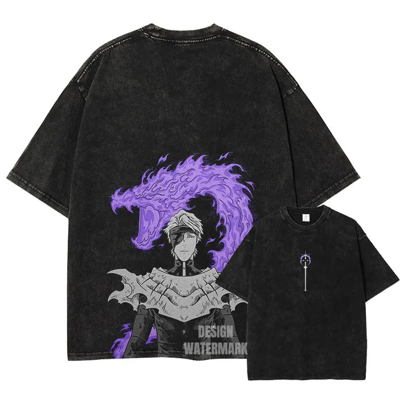 Bleach Sosuke Aizen Vintage Baumwollen T-Shirt beidseitig