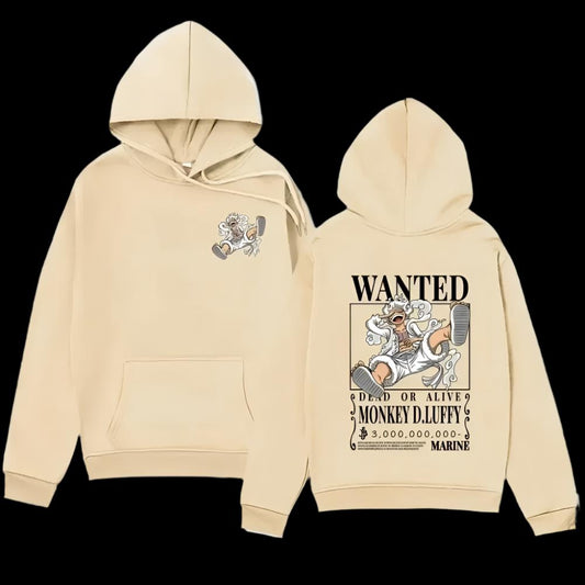 One Piece Monkey D. Ruffy WANTED Hoodie - Senpai Style