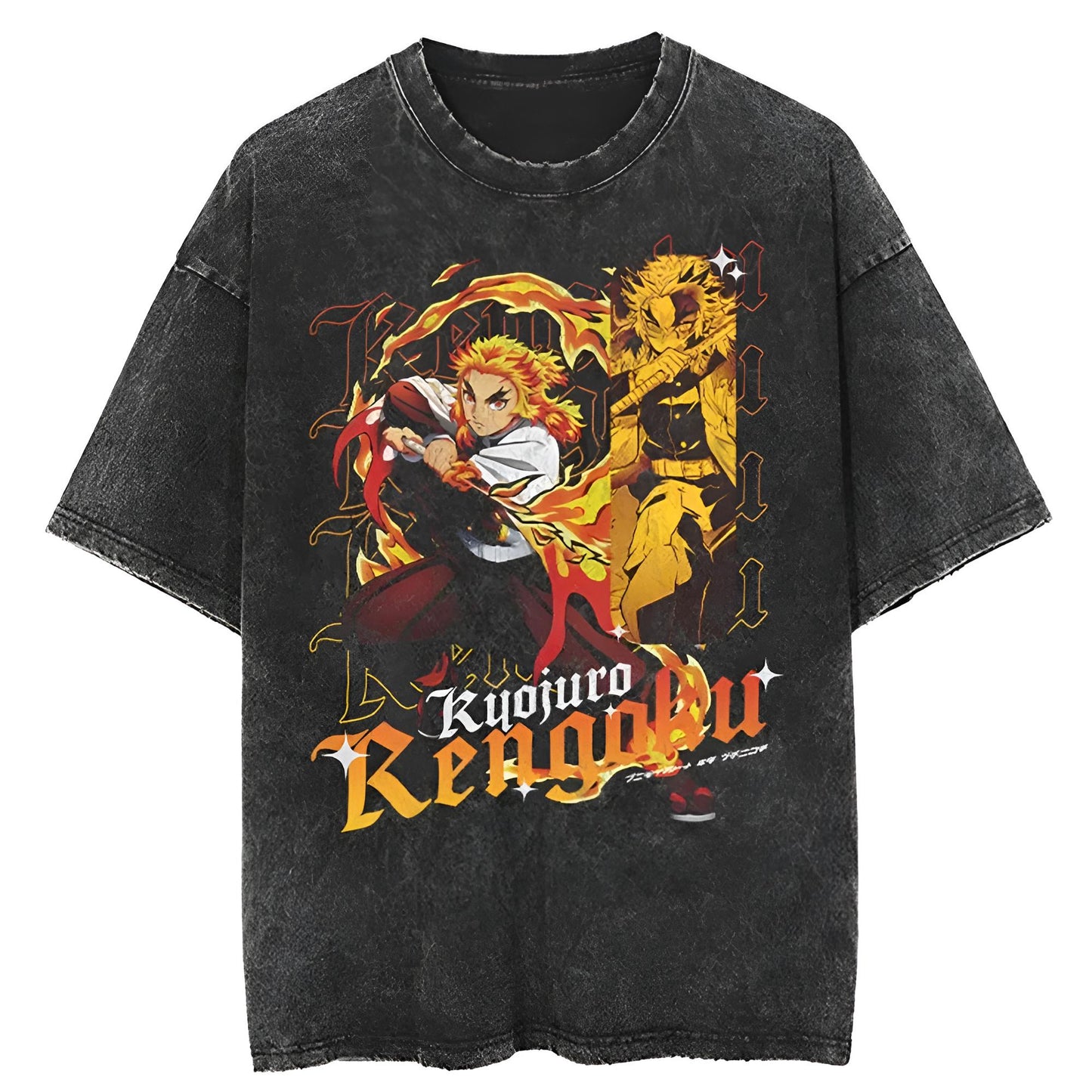 Rengoku Kyoujurou vintage cotton t-shirt