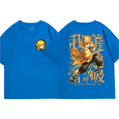 Demon Slayer Zenitsu Baumwollen T-Shirt - Senpai Style