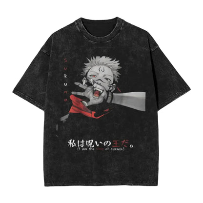 Jujutsu Kaisen Ryomen Sukuna Vintage Baumwollen T-Shirt 01