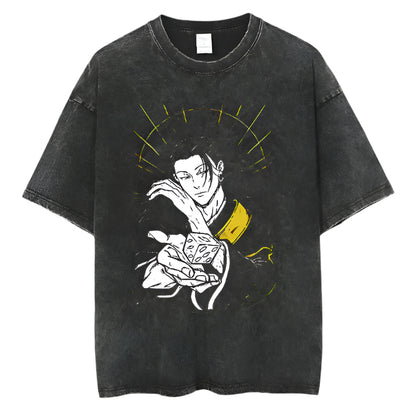Jujutsu Kaisen Suguru Geto Vintage Baumwollen T-Shirt - Senpai Style