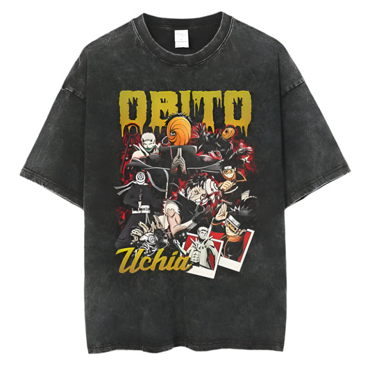 Obito Uchiha Vintage Baumwollen T-Shirt - Senpai Style