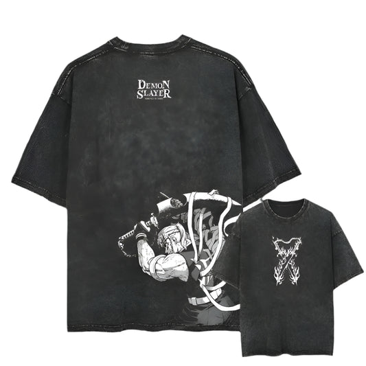 Tengen Uzui Vintage Baumwollen T-Shirt - Senpai Style