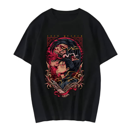 Attack on Titan Eren Jäger Baumwollen T-Shirt - Senpai Style