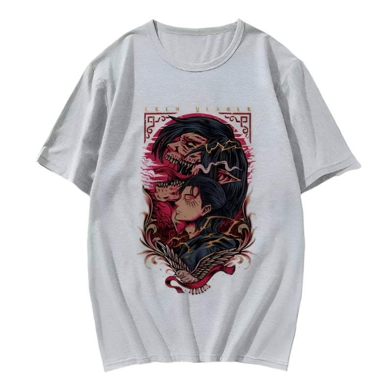 Attack on Titan Eren Jäger Baumwollen T-Shirt - Senpai Style