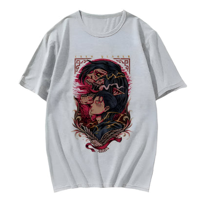 Attack on Titan Eren Jäger Baumwollen T-Shirt - Senpai Style