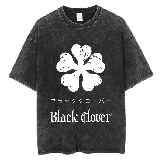 Black Clover Vintage Baumwollen T-Shirt