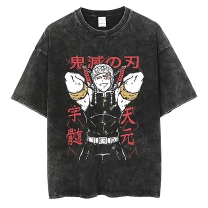 Rengoku Kyoujurou vintage cotton t-shirt