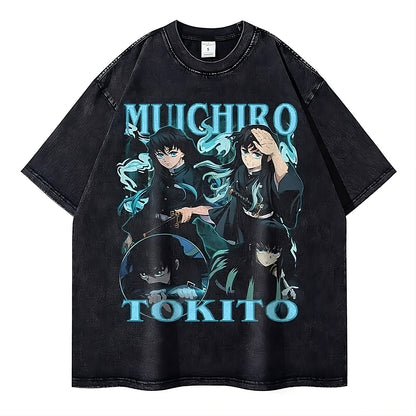 Rengoku Kyoujurou vintage cotton t-shirt